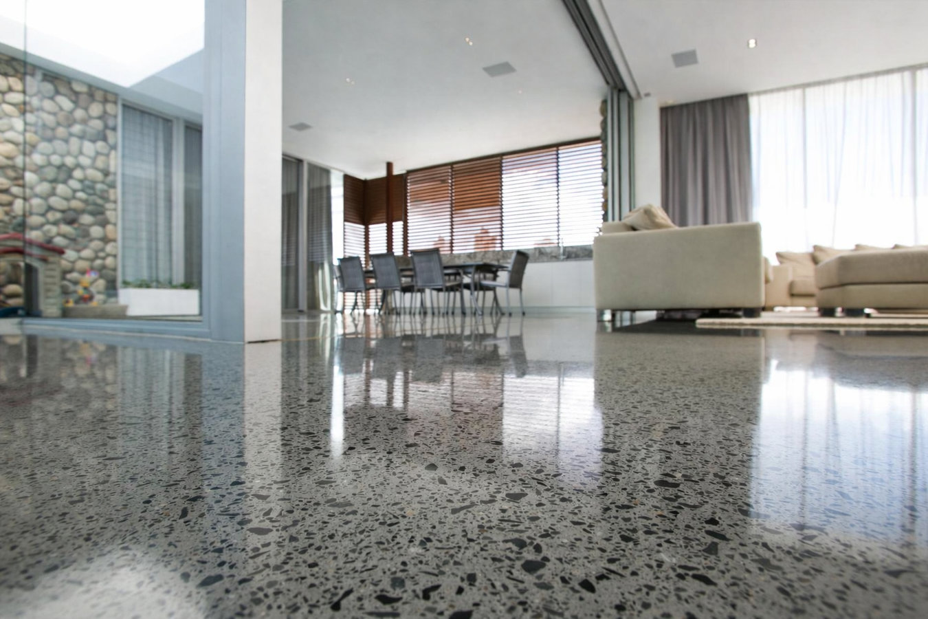Concrete floor installation